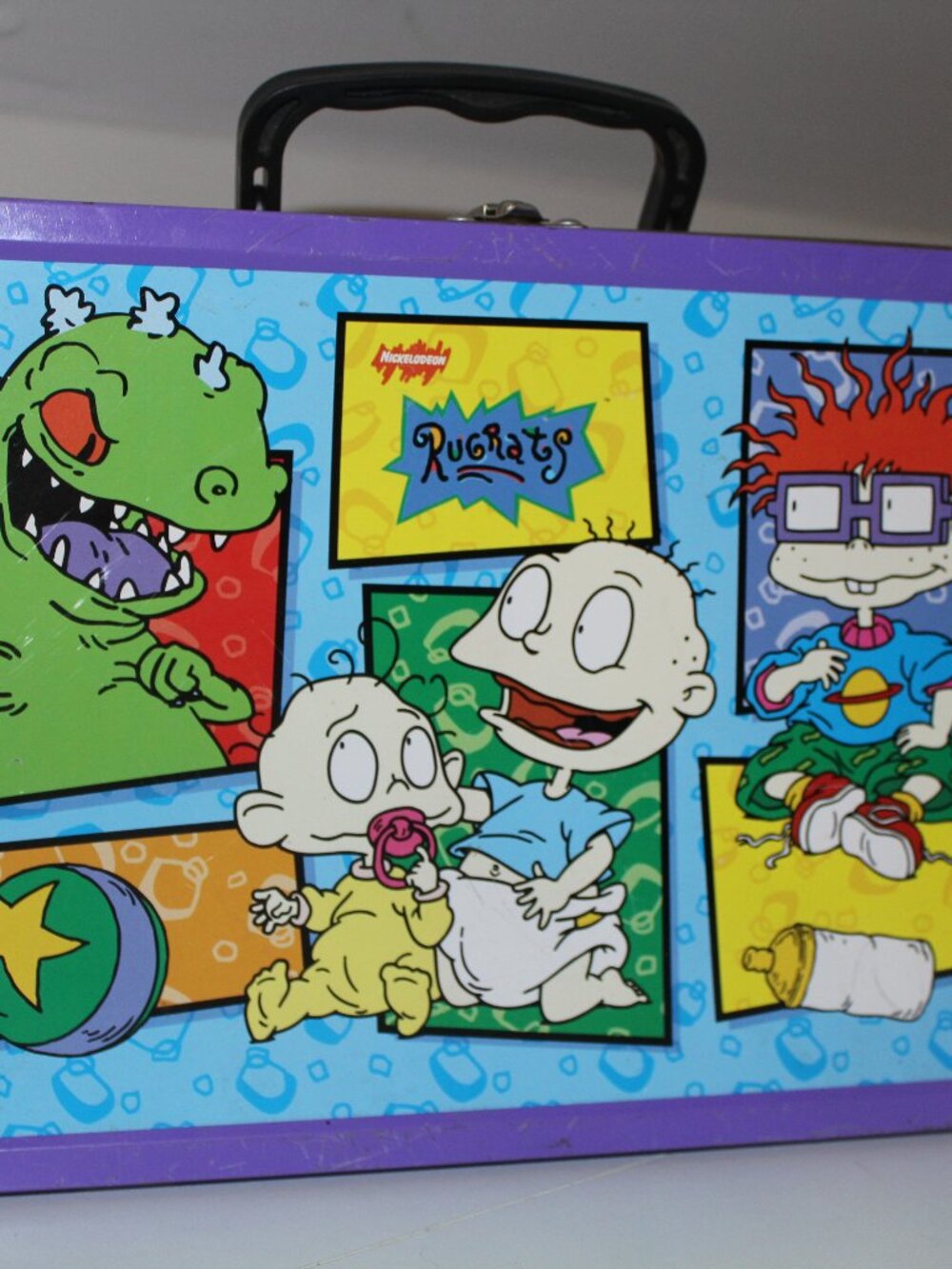 Nickelodeon Rugrats Metal Steel Lunch Box Vintage 90s Cartoon Characters